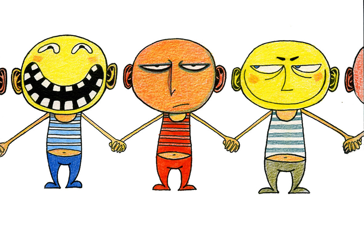 友谊日三个快乐的朋友卡通插图设计图__广告设计_广告设计_设计图库_昵图网nipic.com