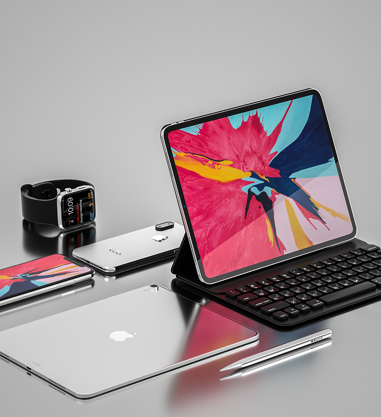 ipad 电子设备 平板 场景 渲染 iphone |三维|场景|阿龟龟龟 - 临摹