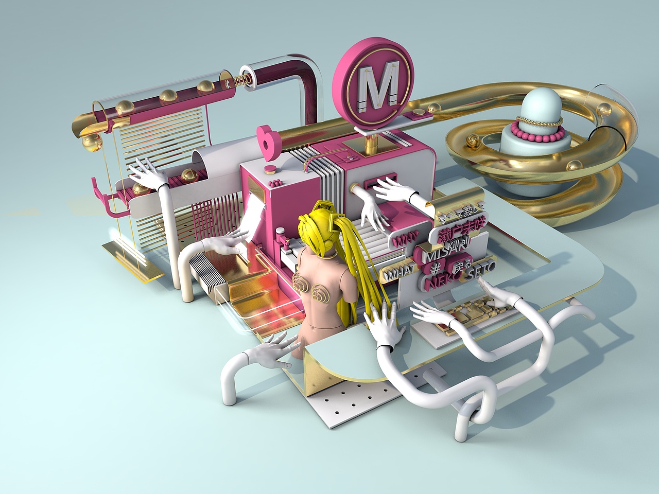 C4D 海报 生产工坊（图ZNzY4NTMzMDQ=） - 海报 - 站酷设计师古怪阿雯原创素材 - 站酷ZCOOL