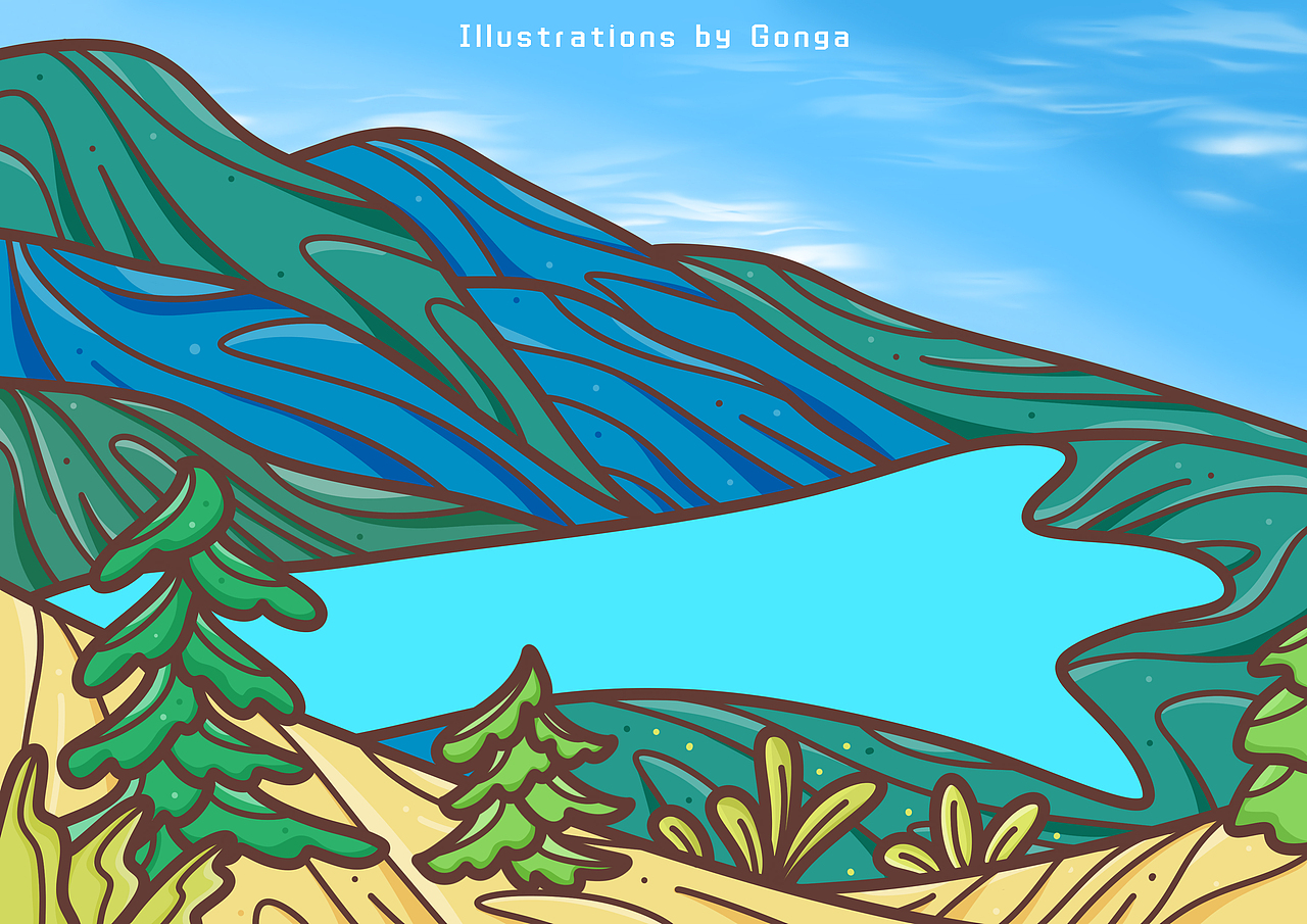 加拿大魁北克&班夫插画