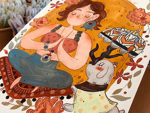 原创 |我那位练瑜伽的朋友 |综合材料