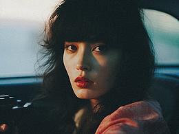 flowerpunk Female in car [Midjourney+Ps]