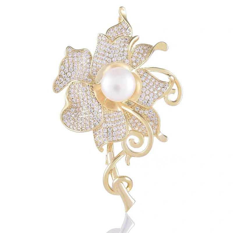 天然珍珠胸针