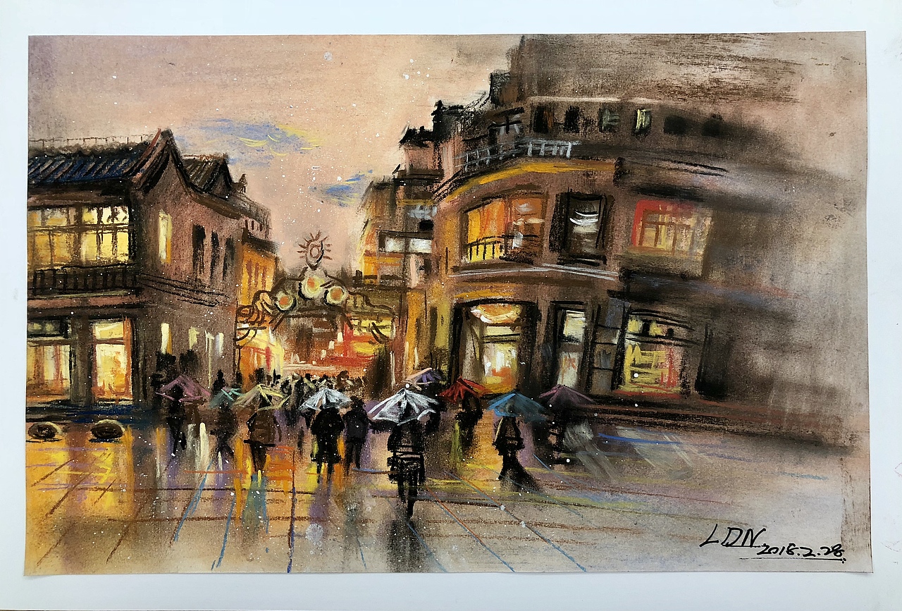 色粉-雨夜系列（图ZMTA3MDkyODI4） - 创作习作 - 站酷设计师林邓宁原创素材 - 站酷ZCOOL