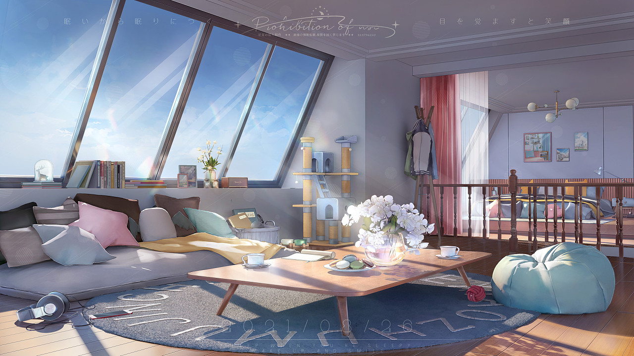 日系场景·客厅卧室|插画|创作习作|沐星夏 - 原创