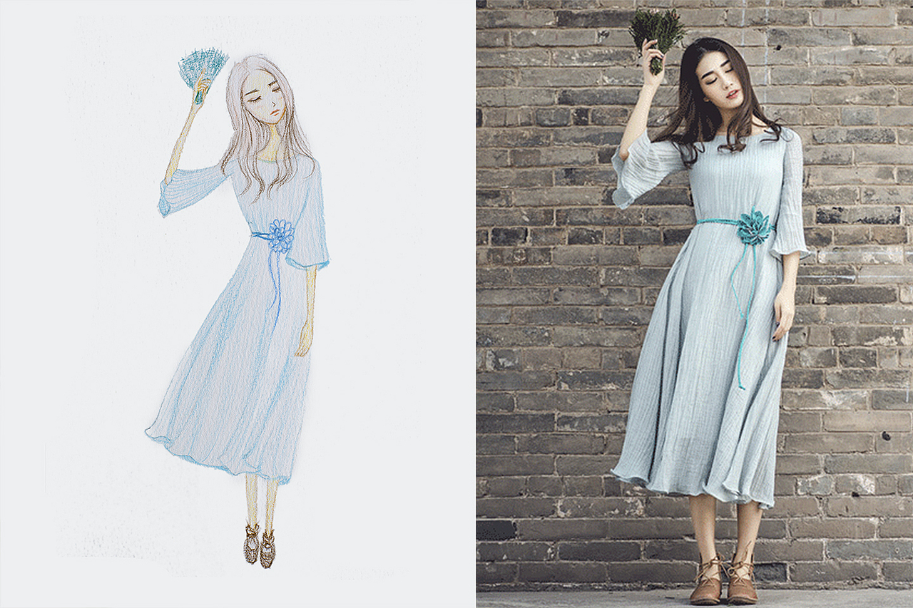 我想把人物画得很美,想尝试画好纯色服饰