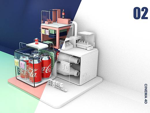 【C4D小场景】一个关于碳酸的小堆头（个人主页-ZNTE3NTQxNDQ=） - 场景 - 站酷设计师莽计画原创素材 - 站酷ZCOOL