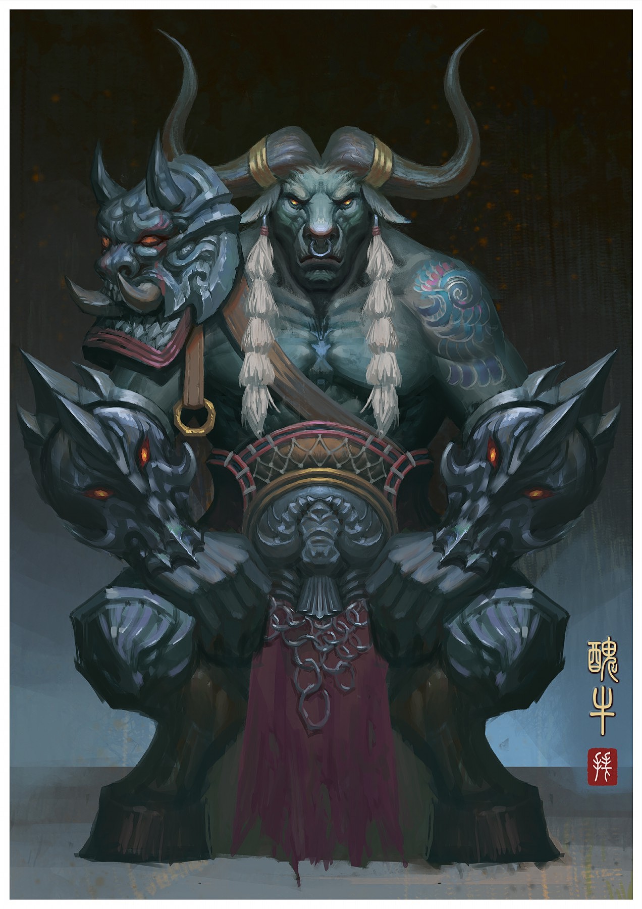 十二生肖-牛相（图ZNzMyNDYwODA=） - 概念设定 - 站酷设计师咕噜牛DZF原创素材 - 站酷ZCOOL