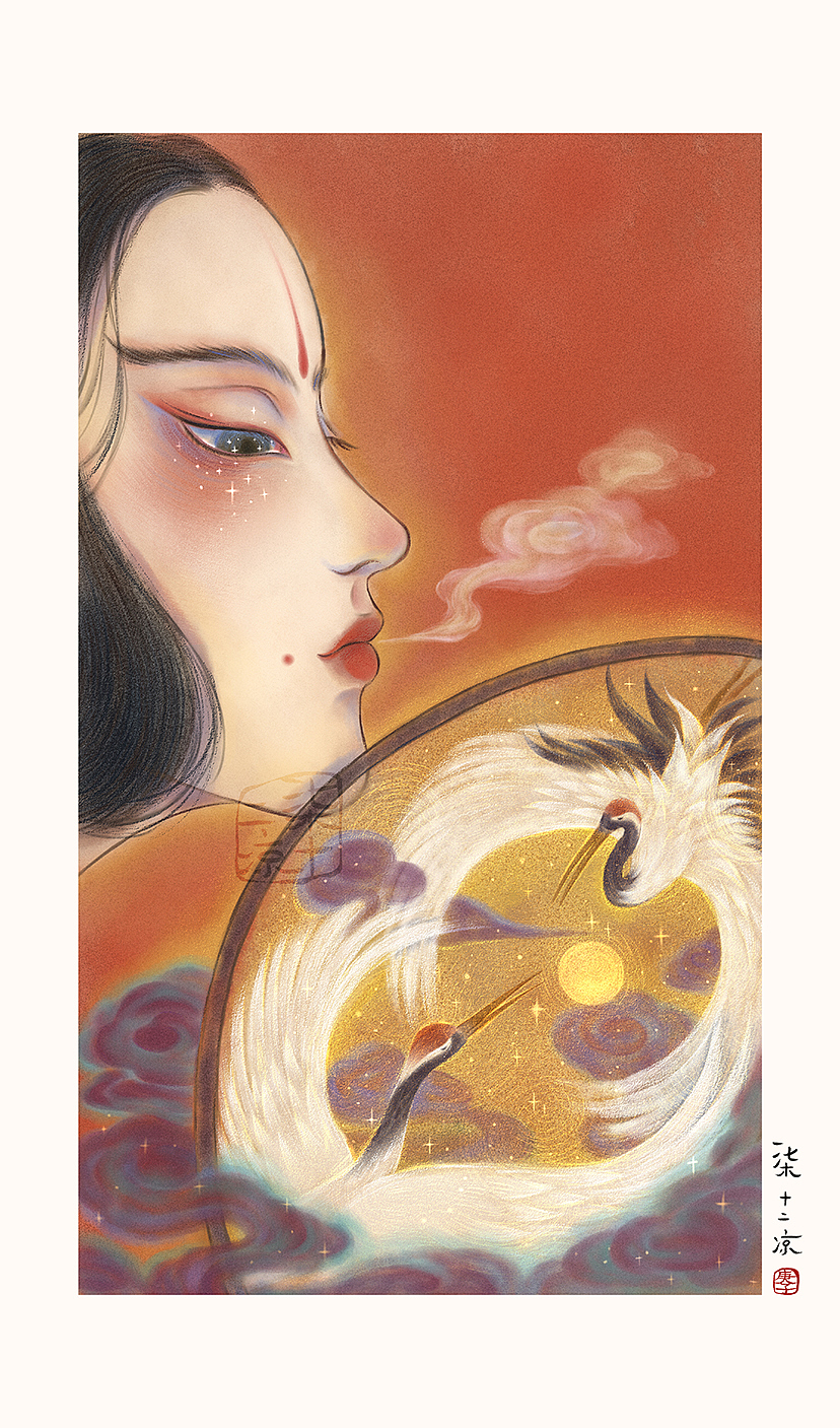 原创国风插画 《扇集》系列（图ZMjM4MzA1Mzg4） - 商业插画 - 站酷设计师柒十二凉原创素材 - 站酷ZCOOL