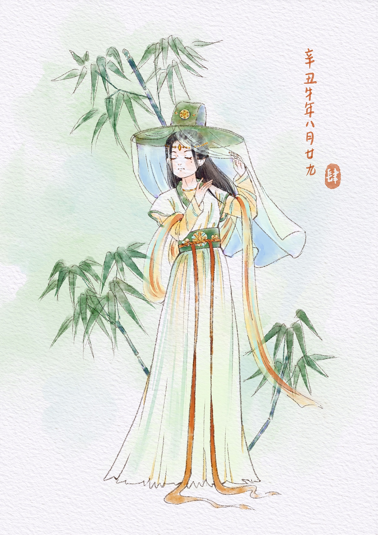 古风水彩人物（图ZMjg3OTMyNDU2） - 商业插画 - 站酷设计师十又十肆原创素材 - 站酷ZCOOL