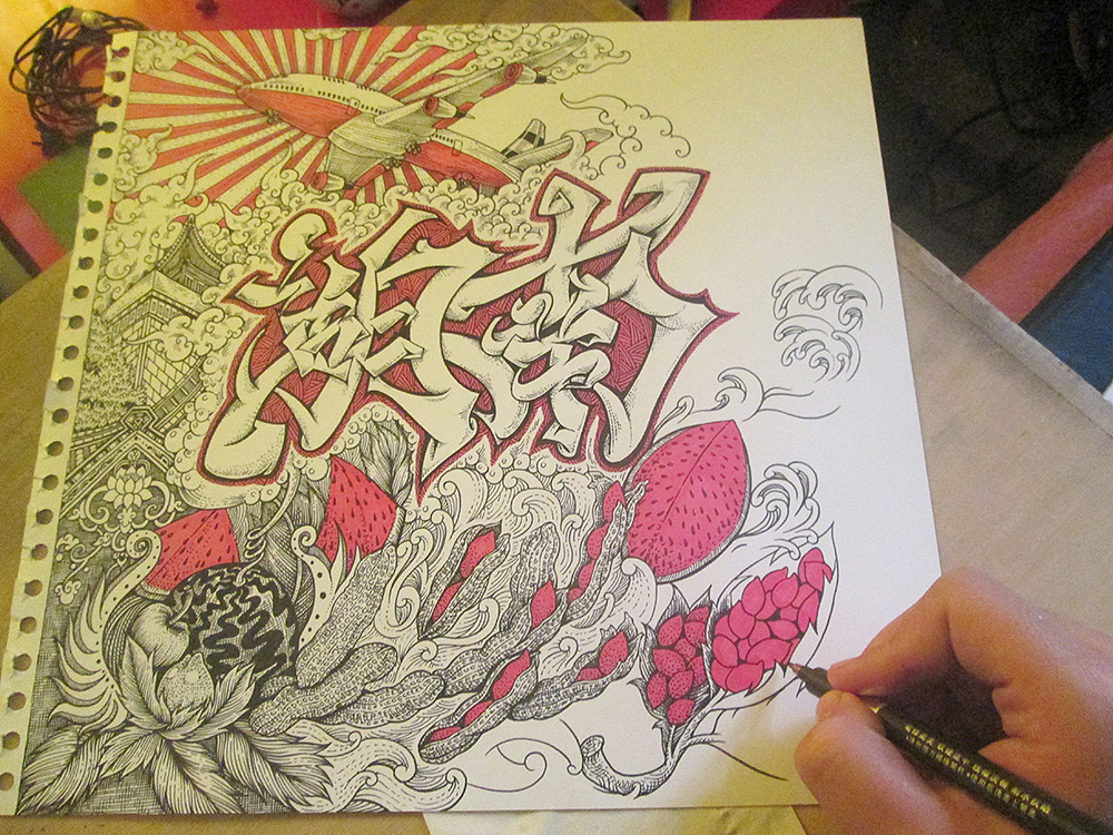 《湖南》 装饰画手绘过程（图ZMTU1MDExMzY=） - 绘画 - 站酷设计师傅淳强画者之旅原创素材 - 站酷ZCOOL
