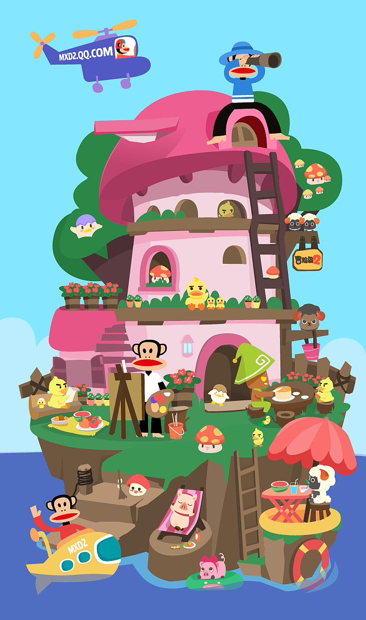 冒险岛2&Paul Frank联名款服装图案设计