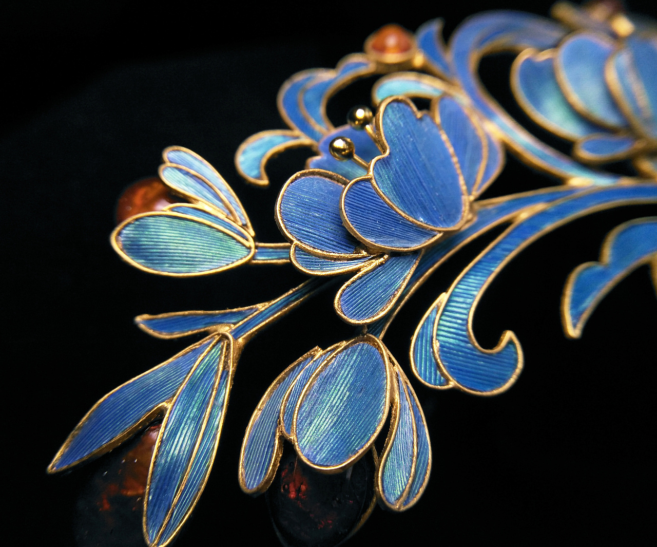 鹅毛仿点翠,原创手工饰品,发饰