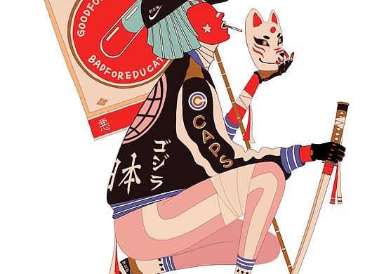 日系嘻哈插画
