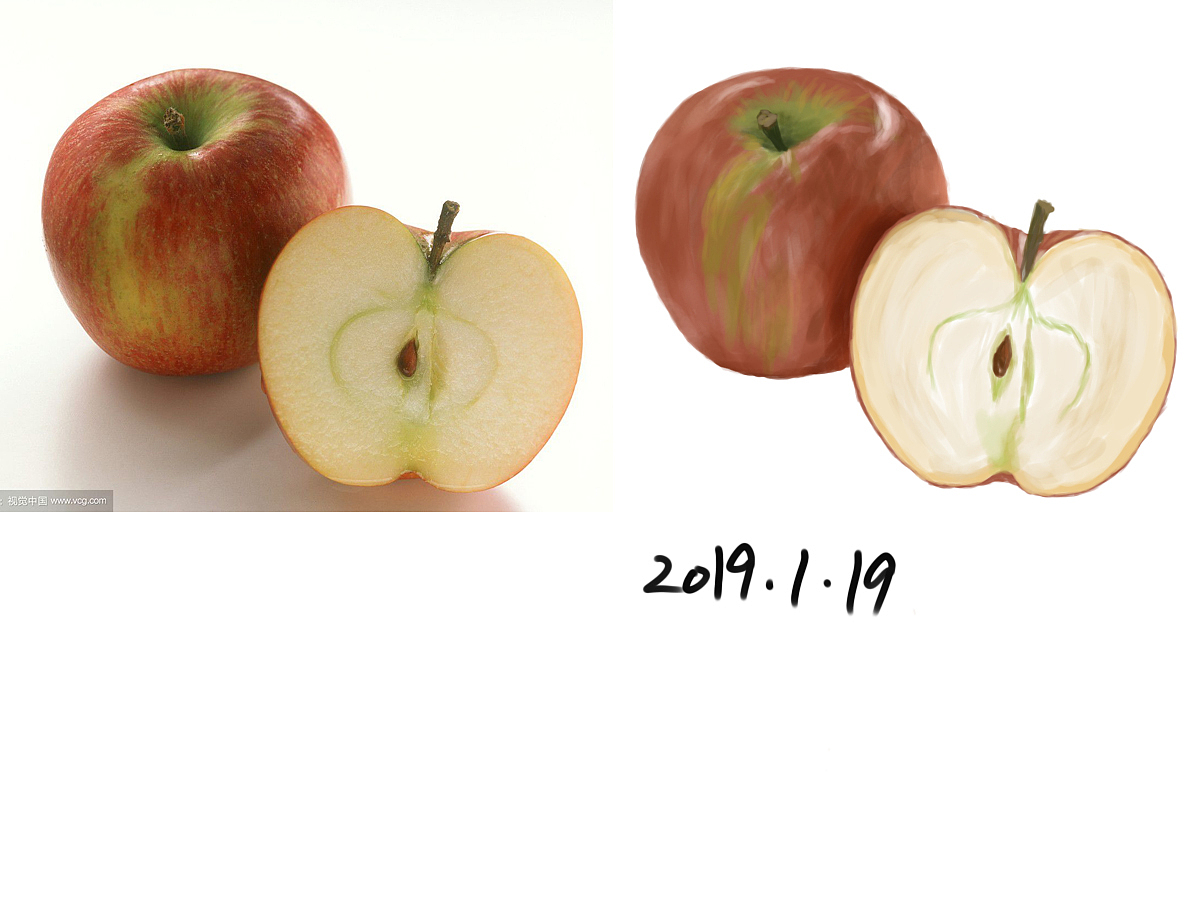 这是第二天的 苹果临摹