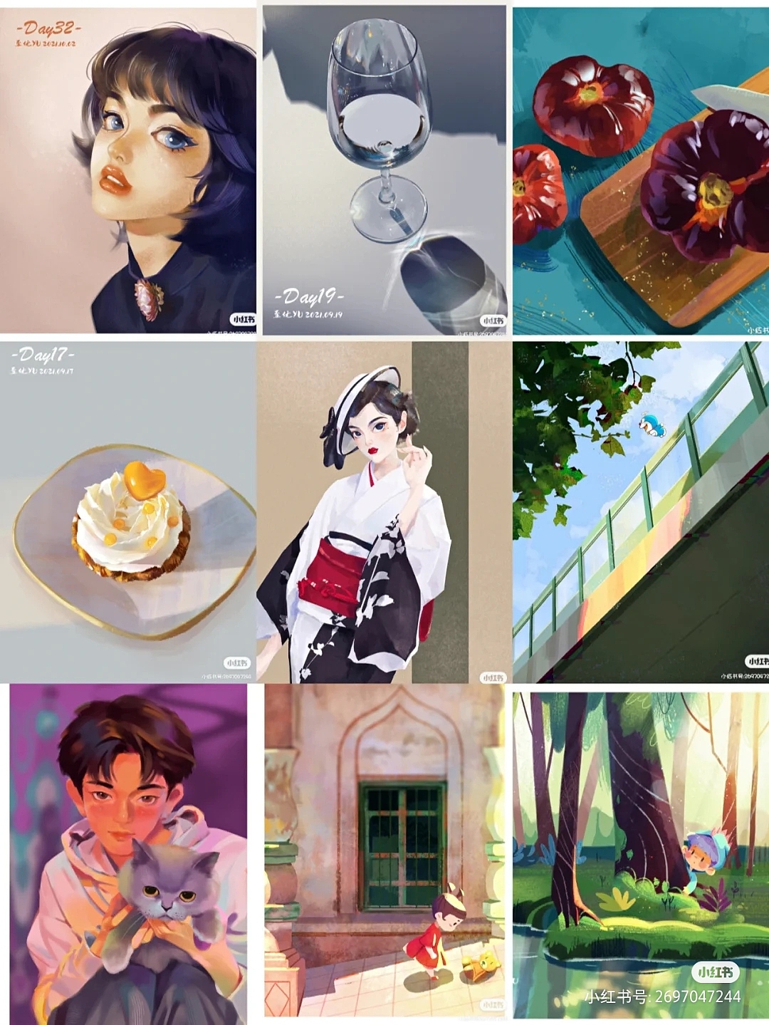 色彩打卡期间的部分作品