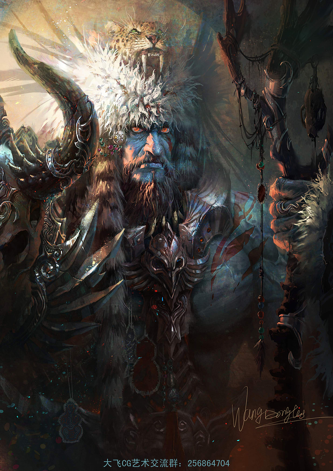 大飞ＣＧ游戏影视原画系列——鄂赫族酋长（图ZNDM3MDQzODA=） - 游戏原画 - 站酷设计师画画的大飞原创素材 - 站酷ZCOOL