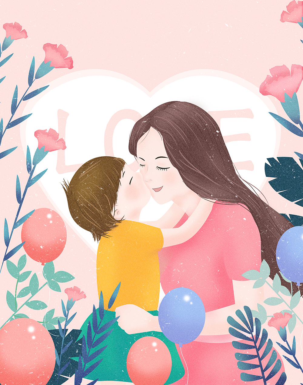 母亲节插画（图ZMTU3MjA0Nzg4） - 创作习作 - 站酷设计师nacy娜原创素材 - 站酷ZCOOL