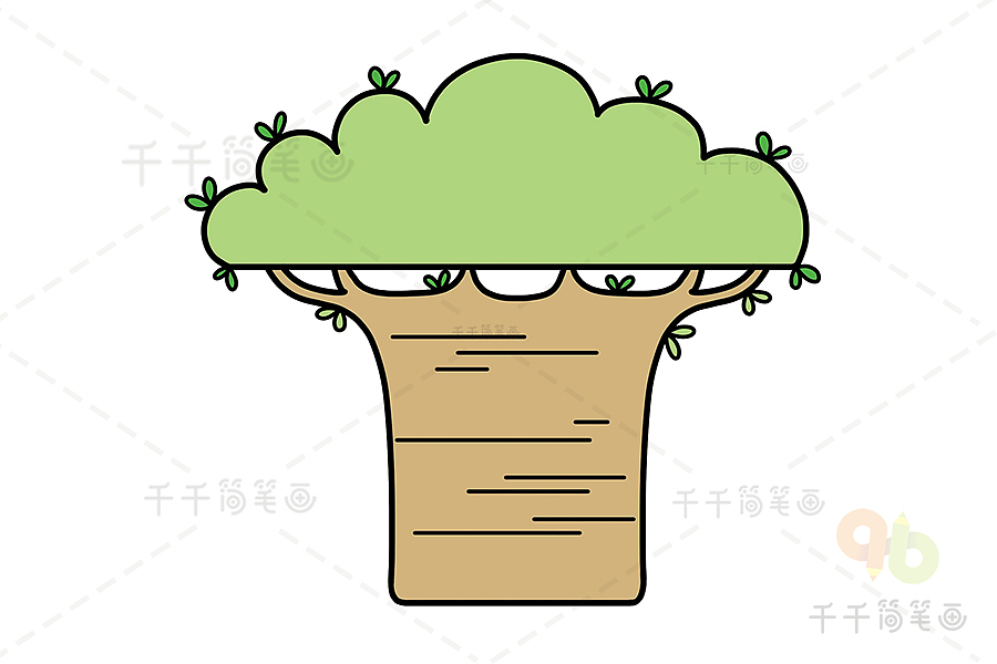 简笔画猴面包树