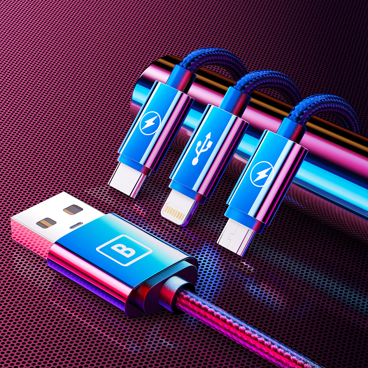 一组炫彩数据线渲染（图ZMjE4MTE5NzA4） - 电子产品 - 站酷设计师Ash_灰原创素材 - 站酷ZCOOL