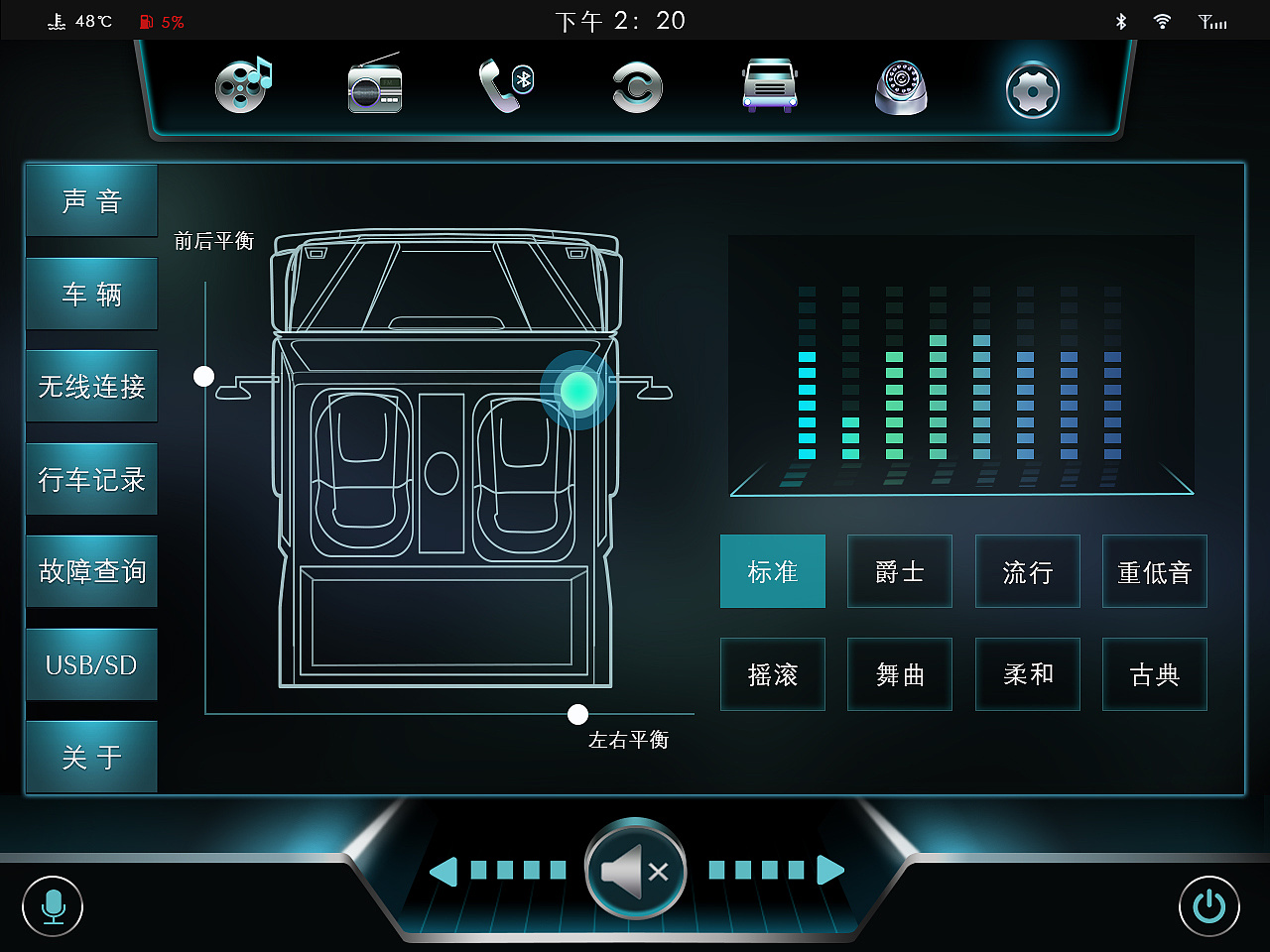 汽车中控屏ui设计|ui|app界面|腿长两万米 - 原创作品 - 站酷 (zcool)