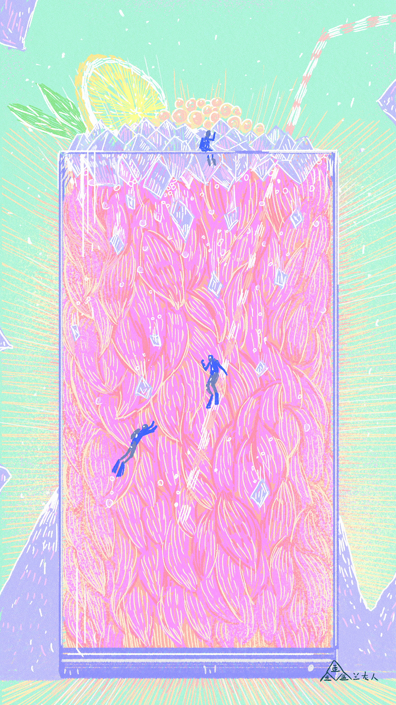 《三人浪》系列作品（图ZMjM3NTE5NjYw） - 商业插画 - 站酷设计师鑫兰灰人原创素材 - 站酷ZCOOL