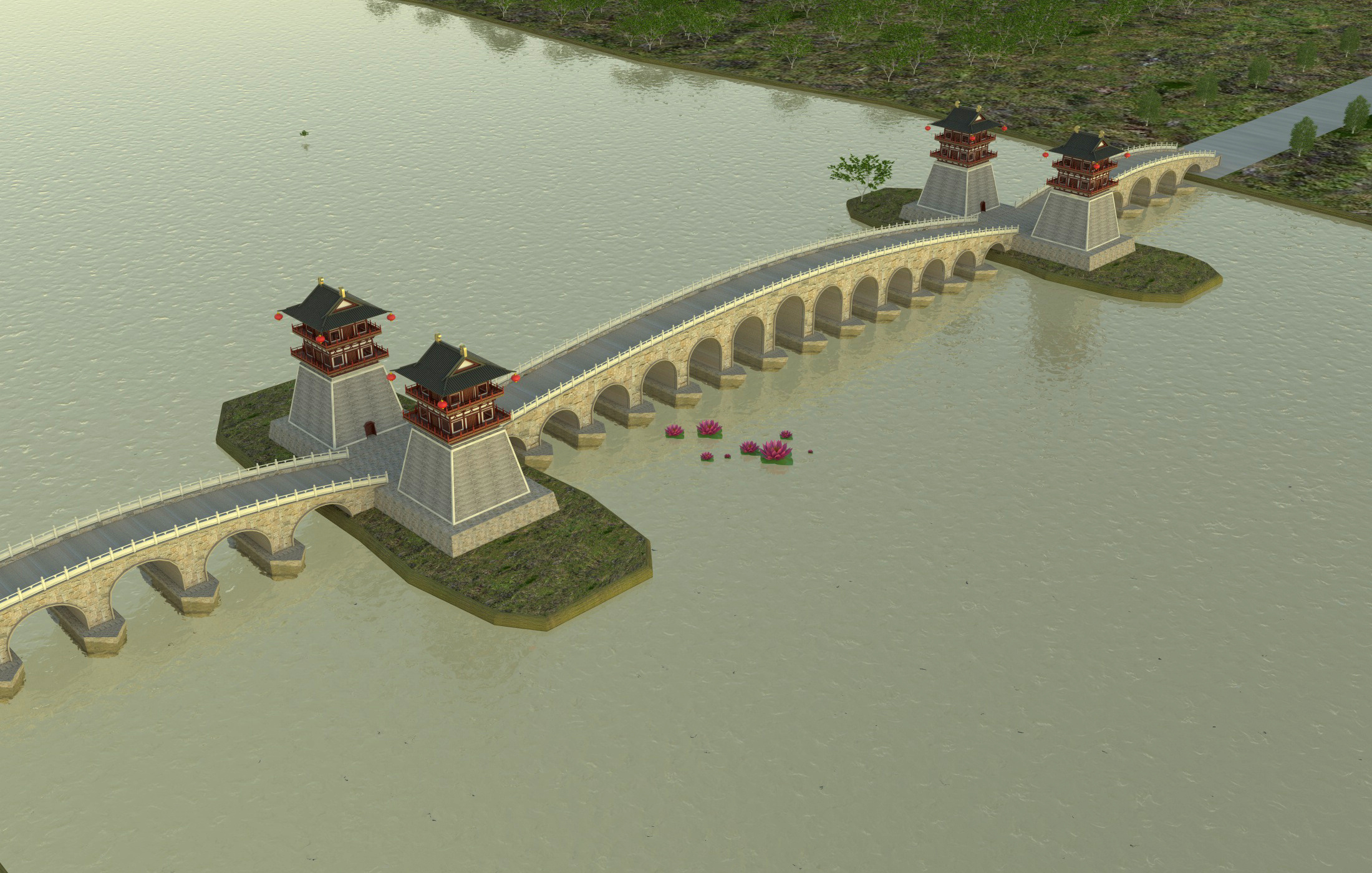 大桥3dmax 模型下载-光辉城市