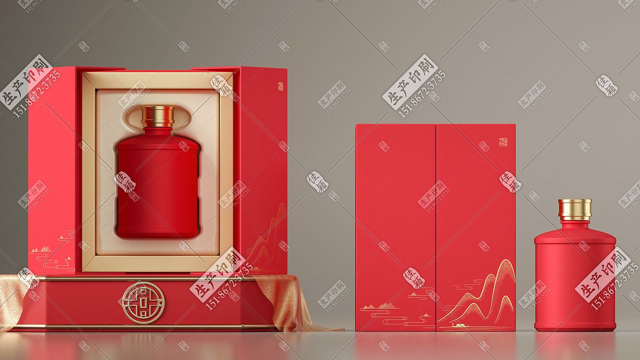 通用类定制酒盒(受上海凯丰印业委托,所做的渲染图)