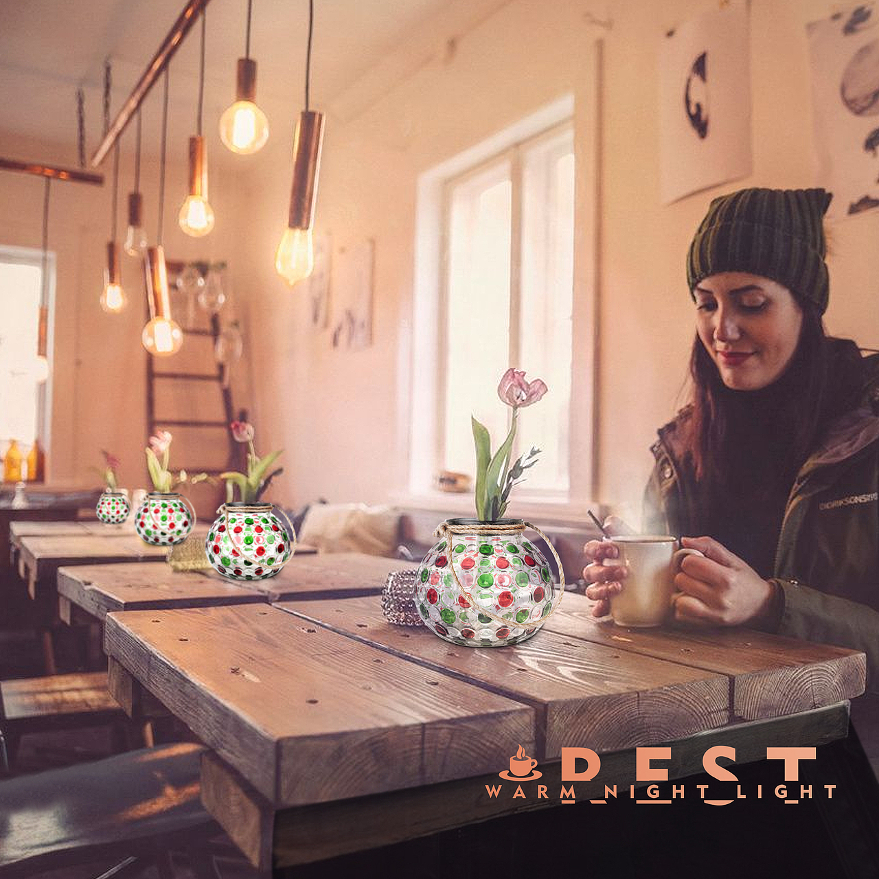 圆点玻璃罐 太阳能灯 插花装饰瓶 产品摄影 PS精修图 3D建模渲染 电商美工 亚马逊 天猫 京东（图ZNjE3OTIwMjQ=） - 其他平面 - 站酷设计师聚光影像工作室原创素材 - 站酷ZCOOL