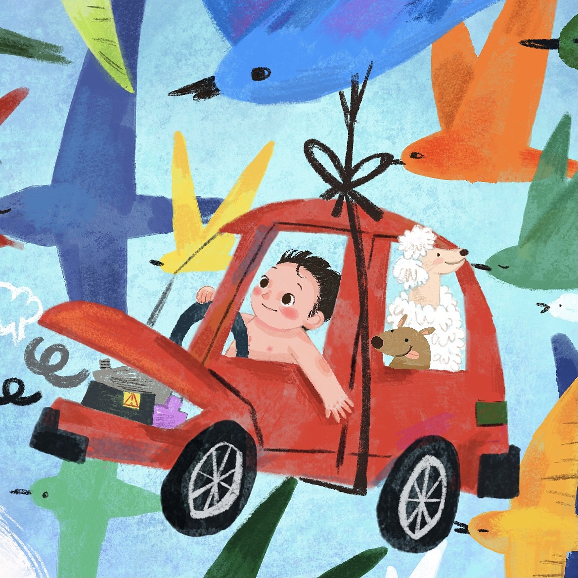 汽车与男孩原创插画（图ZMjkwNzA5MDc2） - 儿童插画 - 站酷设计师满满满耶原创素材 - 站酷ZCOOL