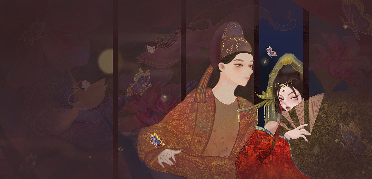 #2021青春答卷#毕业设计《长生殿》动态插画(图ZMjU0NjAwMjI4) - 艺术插画 - 站酷设计师稚鱼zy原创素材 - 站酷ZCOOL