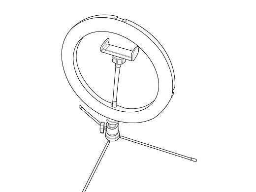 10寸环形灯-线稿图-六视图-专利图