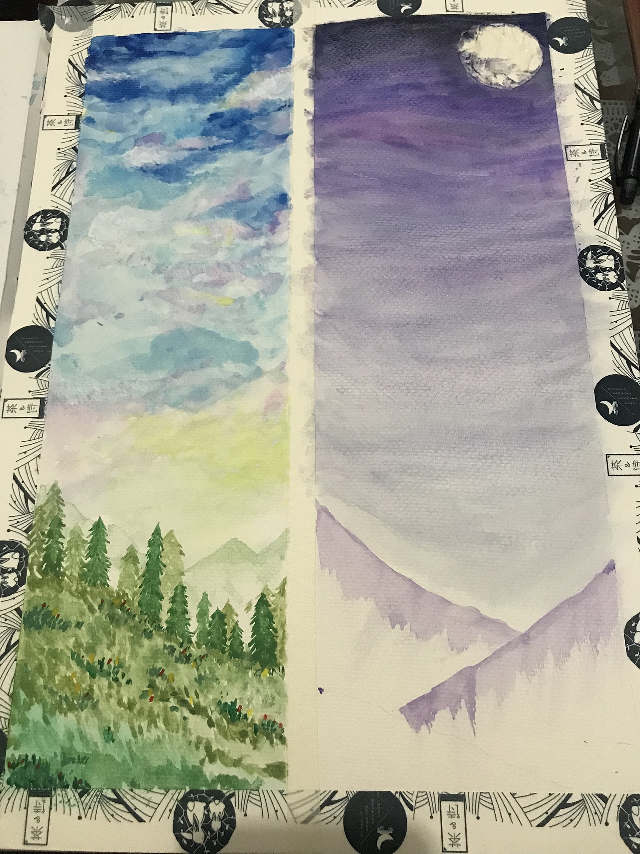 水彩“星空”练习