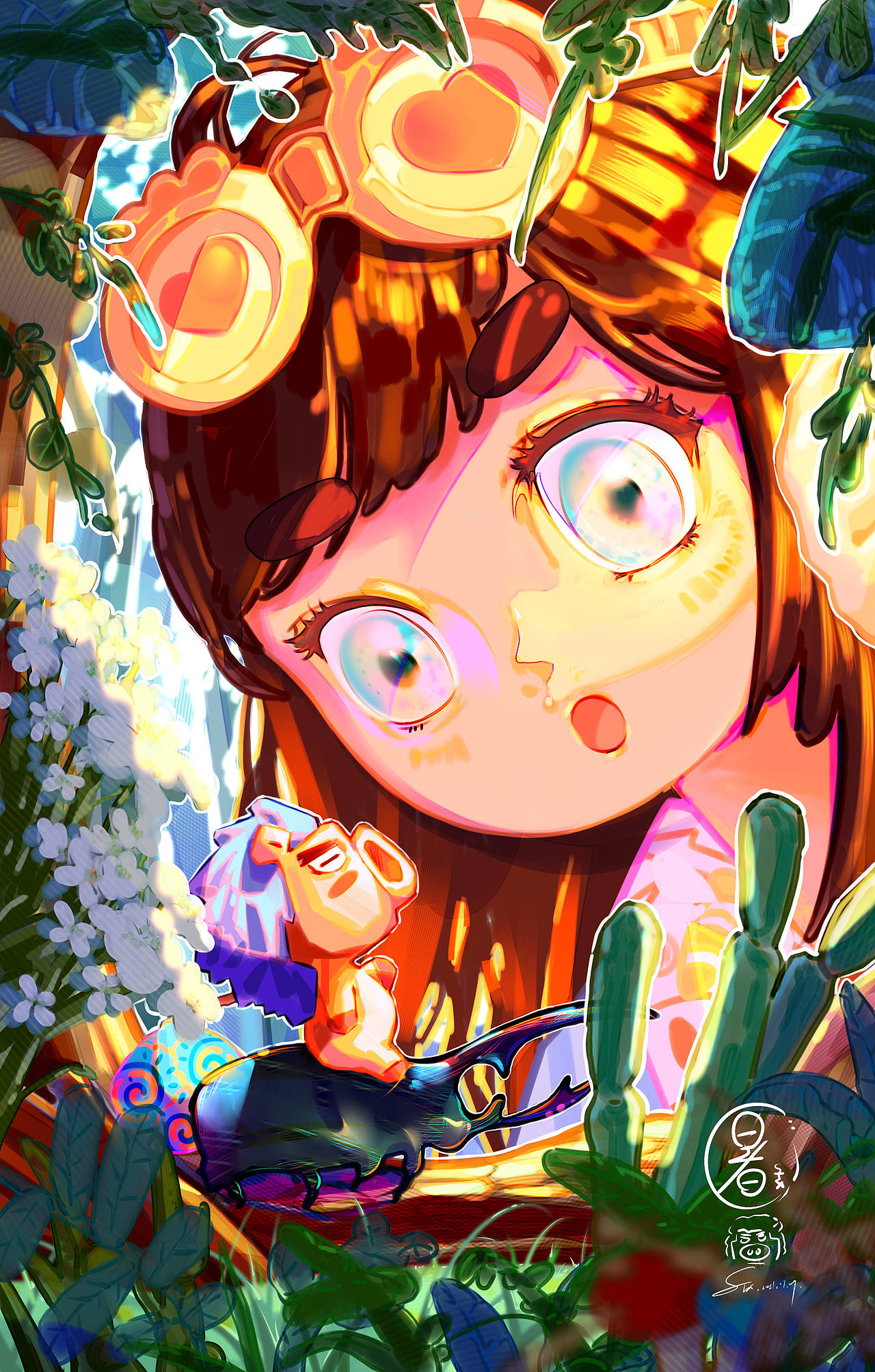 《来抓大角虫吧！》（图ZMjY0NTQ4MTY4） - 商业插画 - 站酷设计师sun294原创素材 - 站酷ZCOOL