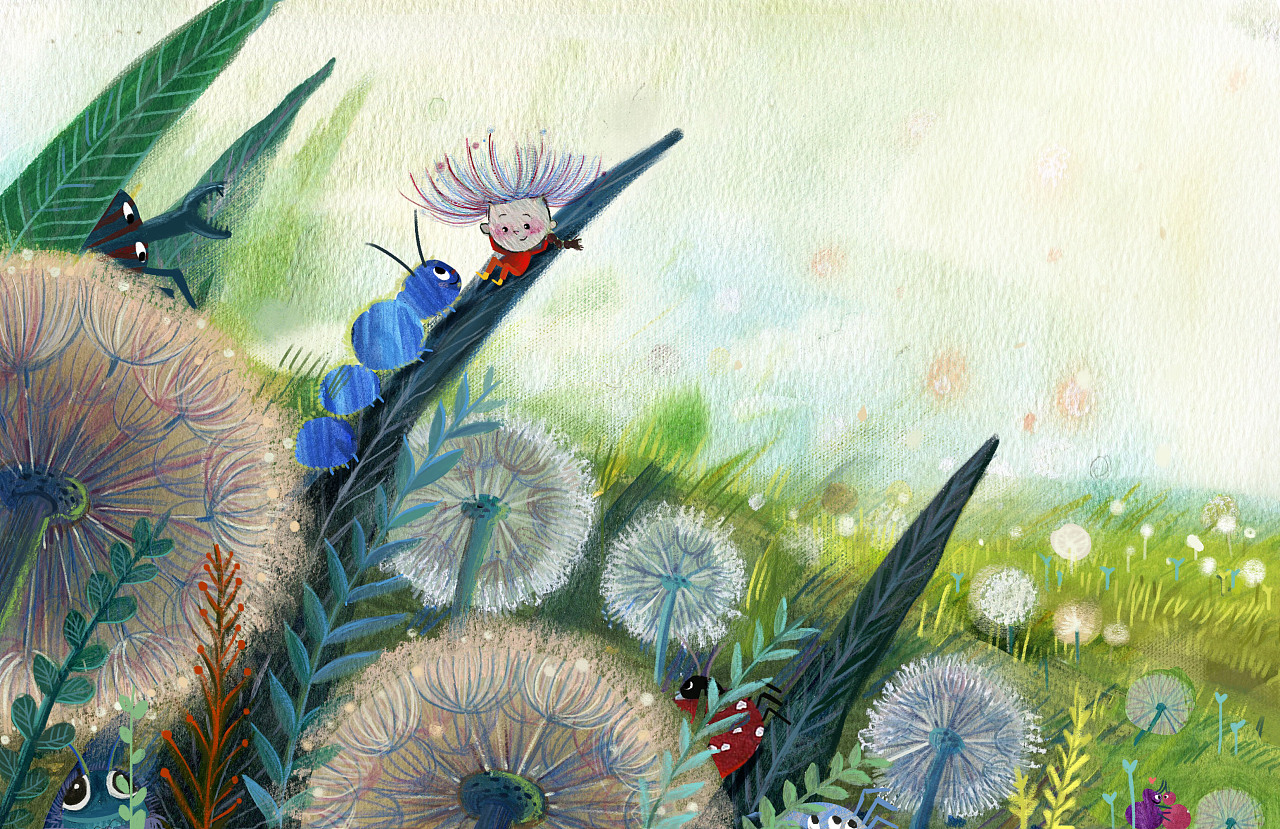 夏季户外野外植物蒲公英手绘插画透明素材免费下载 - 觅知网