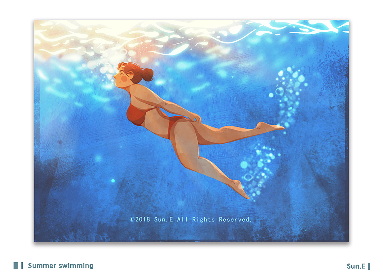 夏日游泳丨Summer Swimming（图ZMTMwMjIwODEy） - 创作习作 - 站酷设计师_啊包_原创素材 - 站酷ZCOOL
