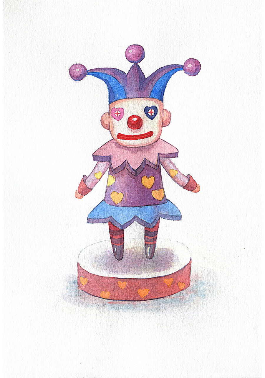 水彩小丑
