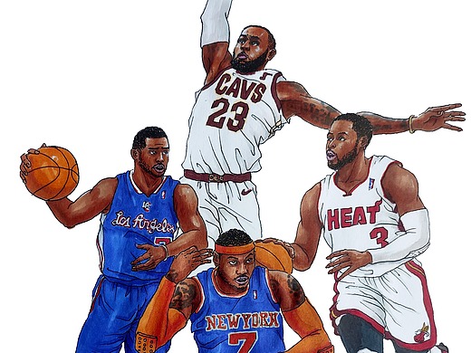 彩铅nba篮球明星保罗乔治