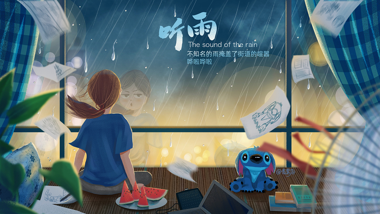 听着雨声看着街道的光影是一种享受入夜钟情雨夜柳州