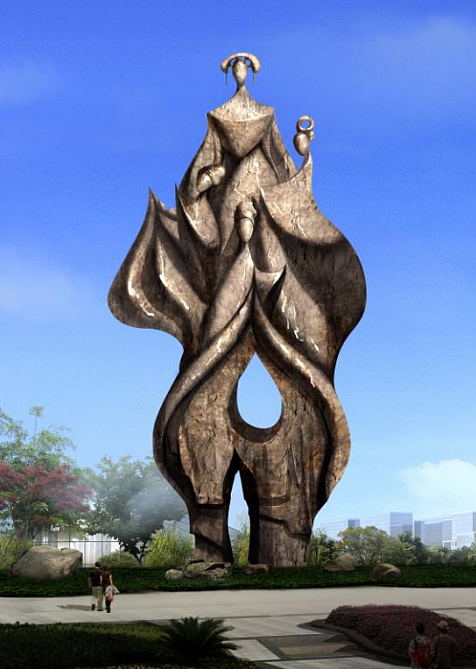 园区雕塑效果图