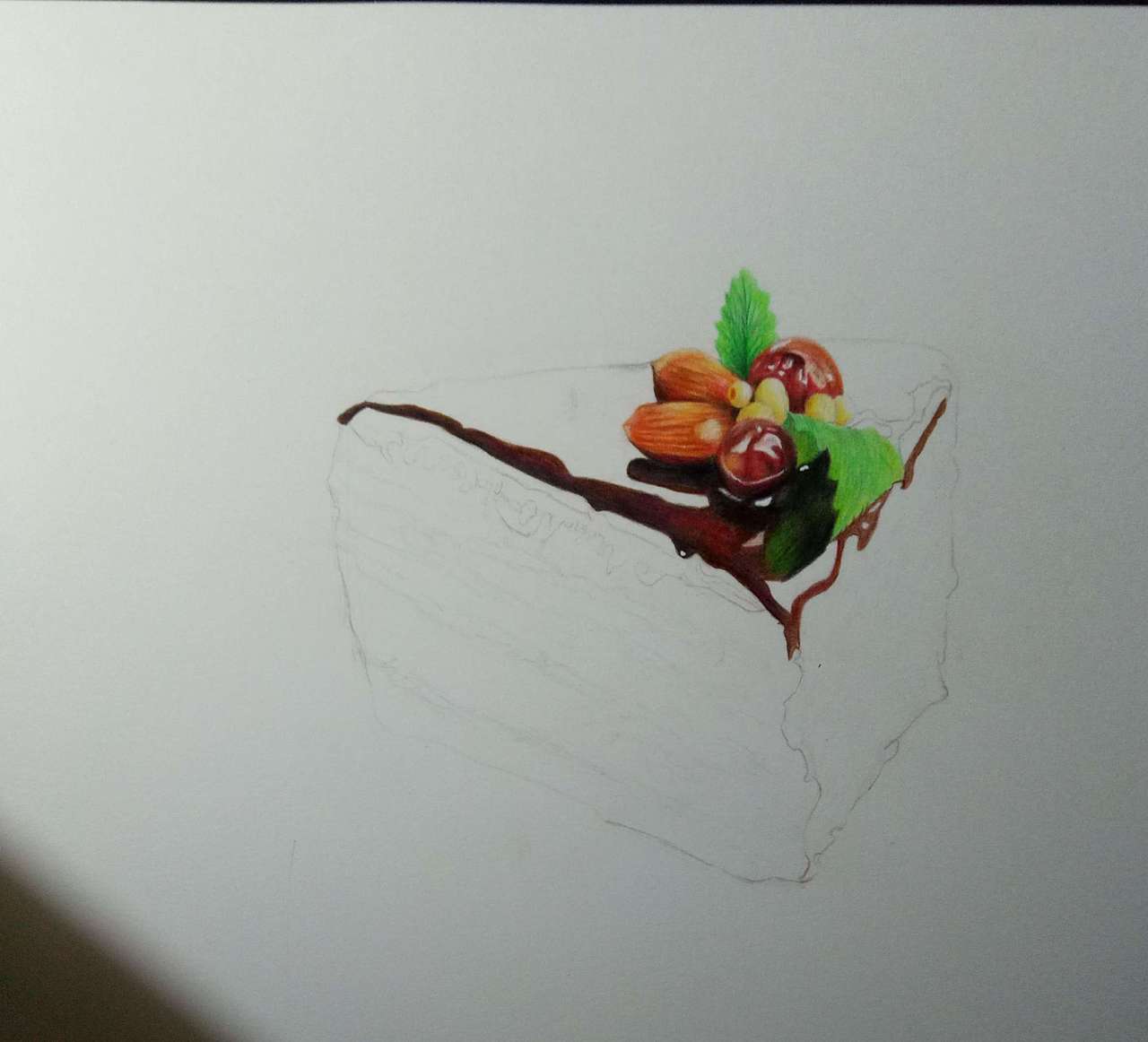 画一个美味的巧克力蛋糕