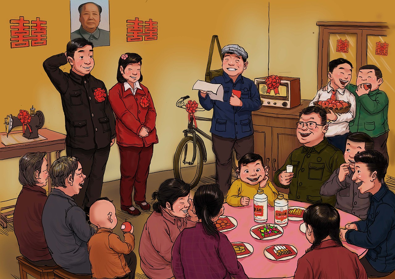 很久以前与互助青稞酒合作的插画（图ZNDUxOTU4Mjg=） - 商业插画 - 站酷设计师阿珍原创素材 - 站酷ZCOOL