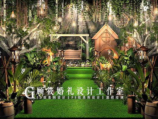 爱的森林.梦幻光影丨婚礼3D效果图设计︱