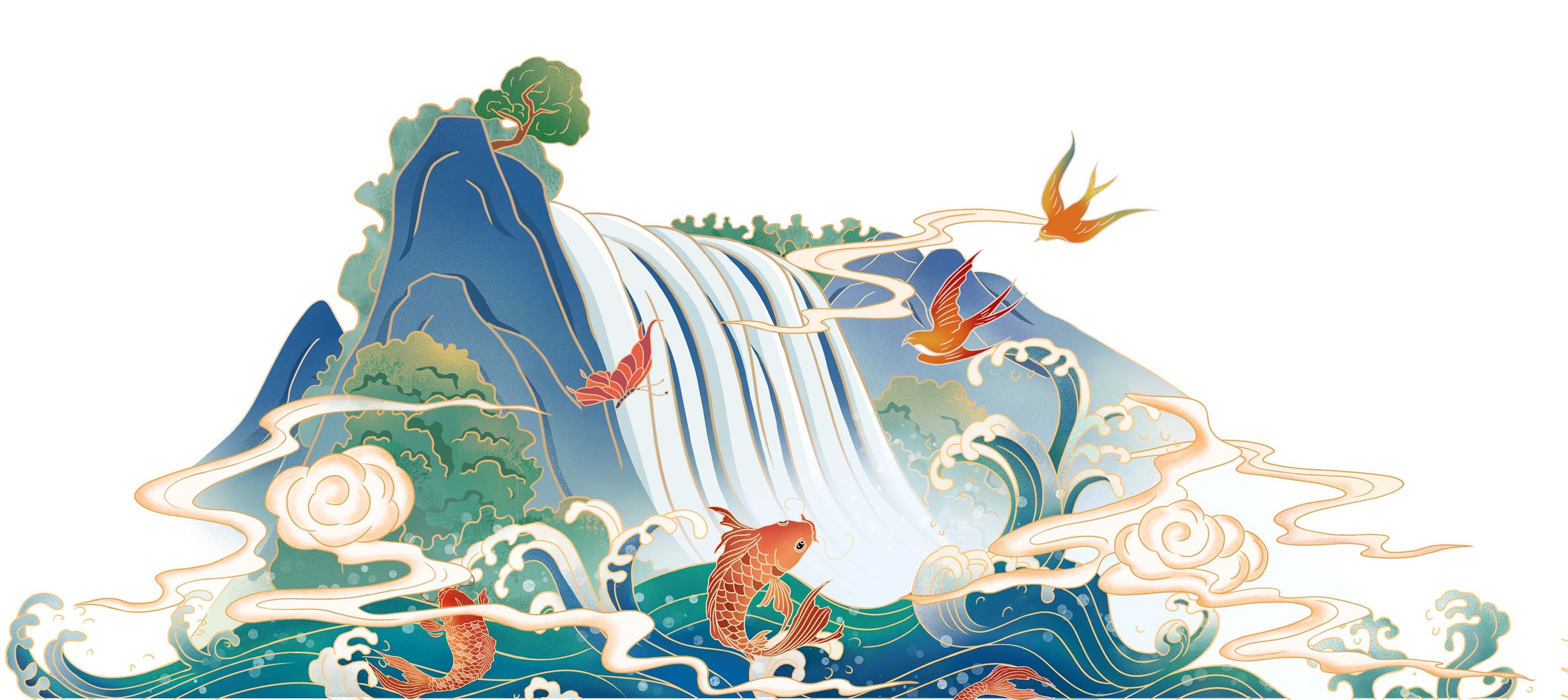 贵州风景插画图片