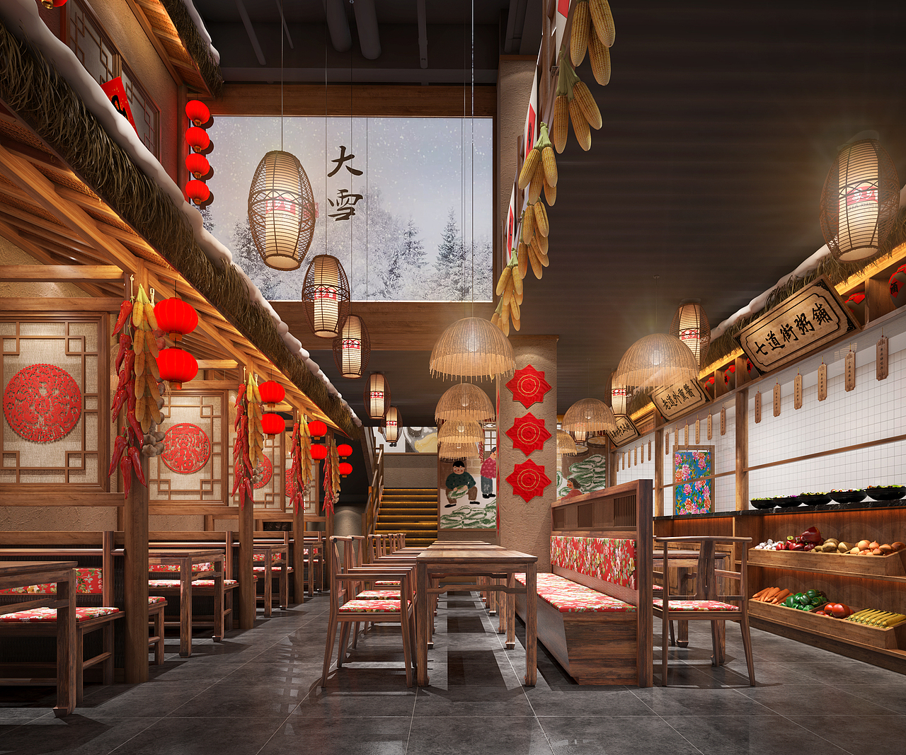 家乡雪东北菜餐饮品牌空间设计