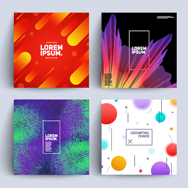 时尚潮流点线面酷炫多彩背景图