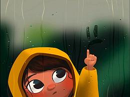 下雨天-手繪 procreate