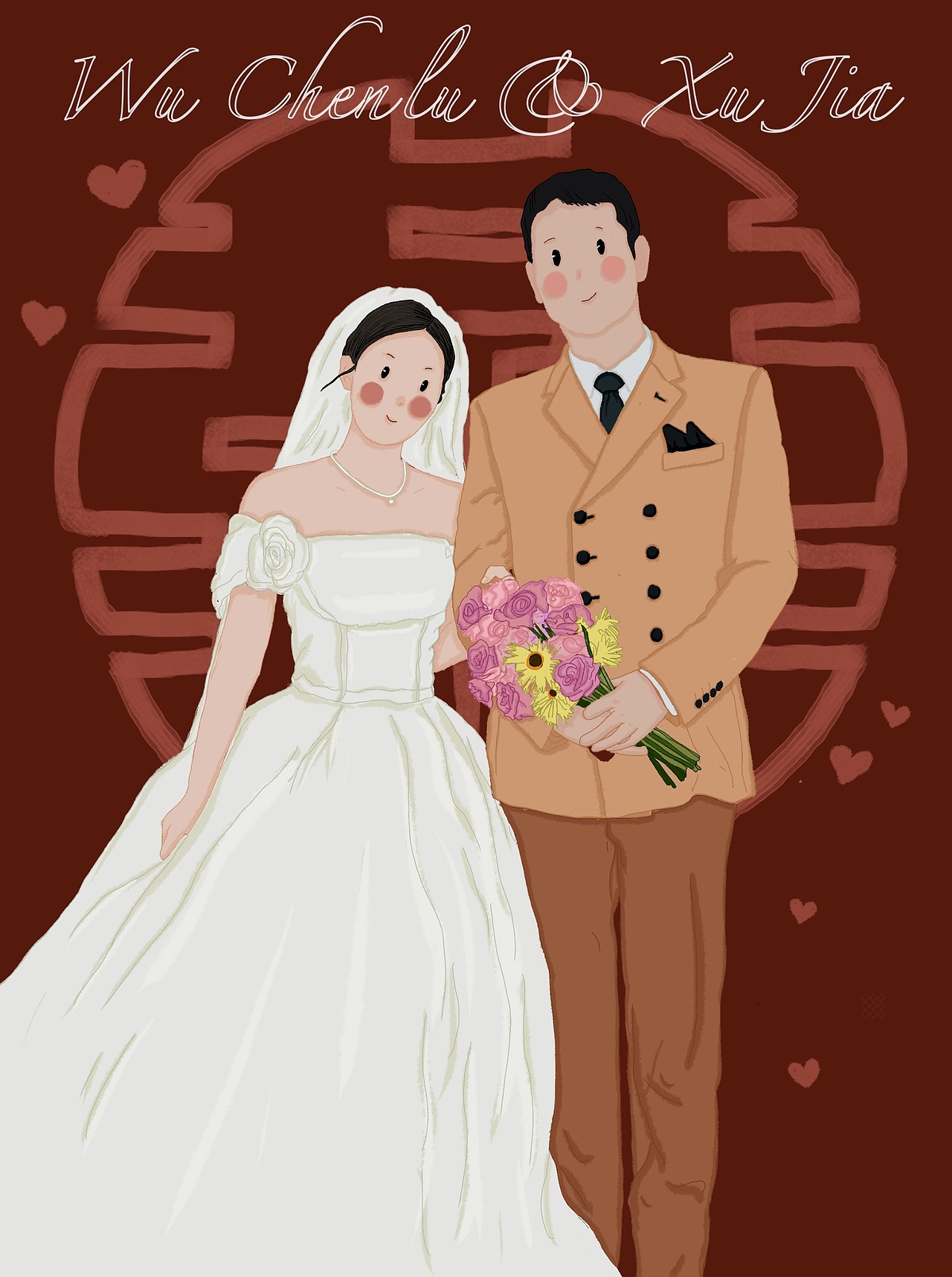 iPad手绘婚纱照请柬和答谢卡