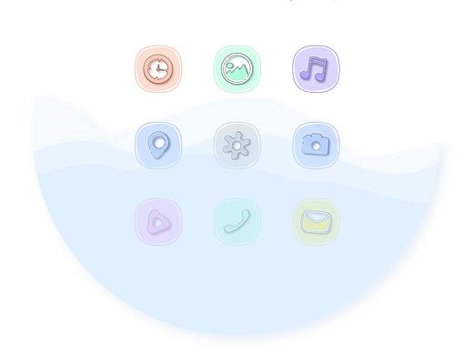 手绘清新插画风格图标