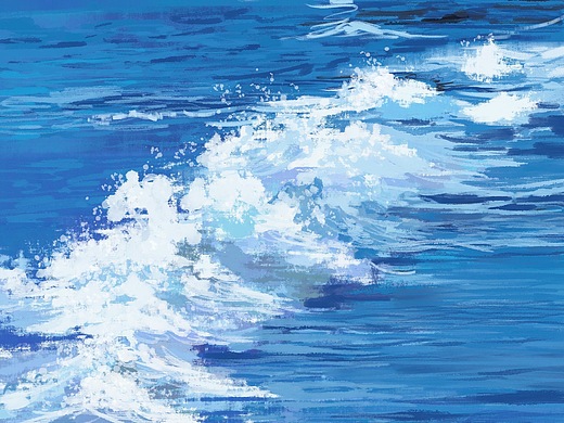 富士山下的海浪